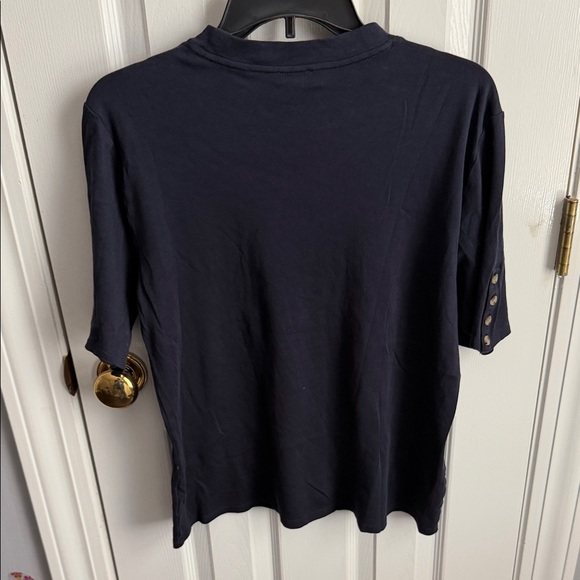 Ann Taylor Navy Button-Sleeve Top - Picture 4 of 4